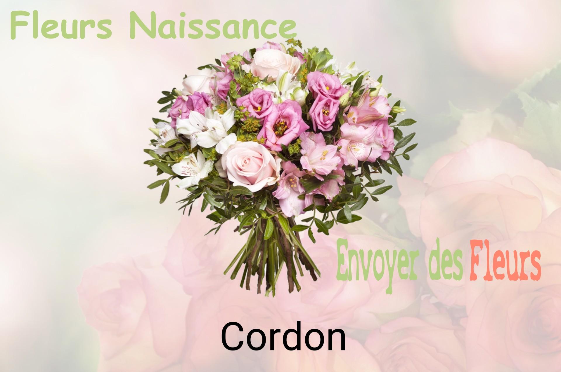 Bouquet de fleurs de naissance livré à Cordon